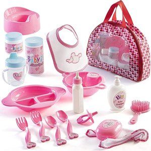 Baby Doll Accessories 18-Piece Set with Carrying Case
